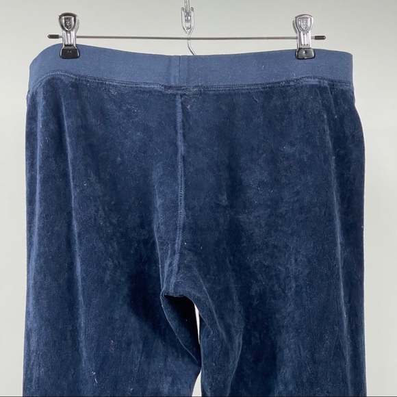 Juicy Velour Navy Sweatpants Pants Drawstring L - Picture 10 of 12